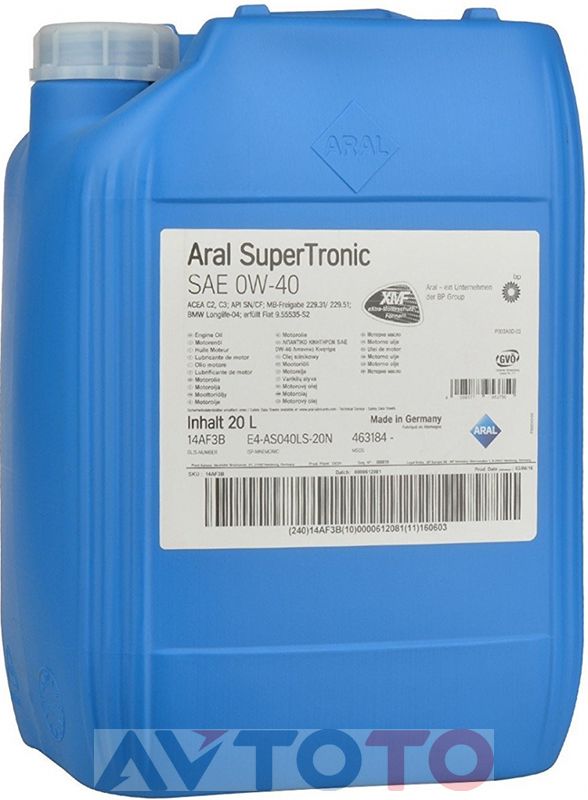 Моторное масло Aral 14AF3B