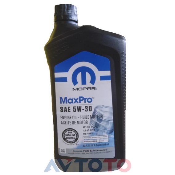 Моторное масло Mopar 68218920AC