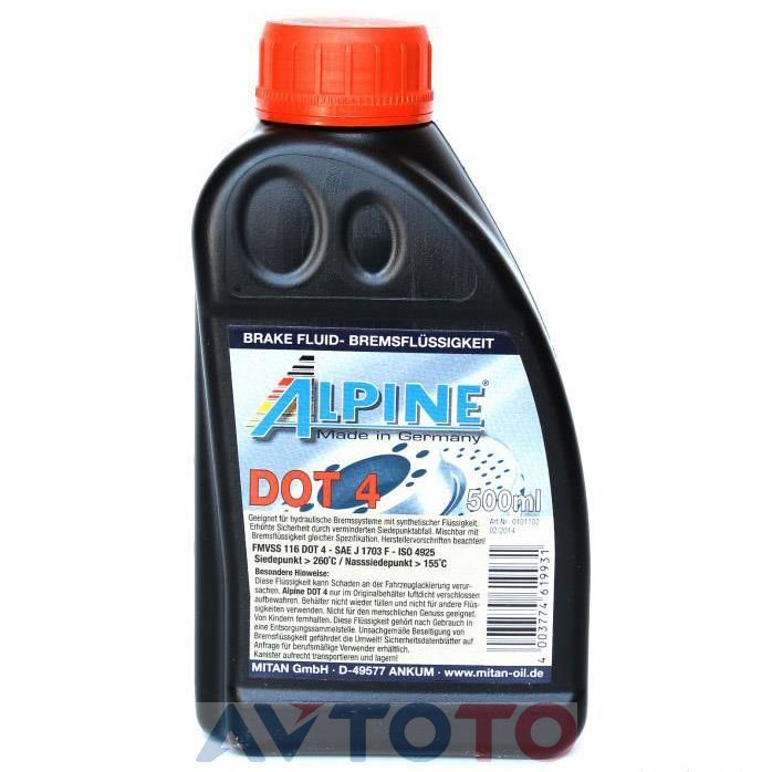 Тормозная жидкость Alpine 0101101