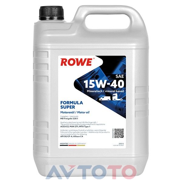 Моторное масло Rowe 20013005099