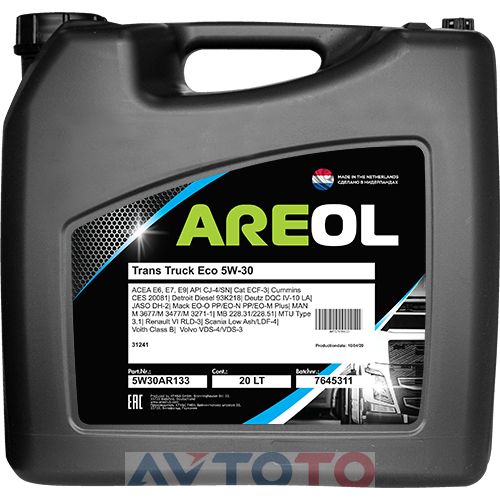 Моторное масло Areol 5W30AR133